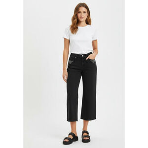Lawman Black Cropped Jeans with Silver Studs Juniors 5